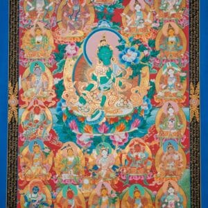 21 Tara – 24K Gold Detailed Thangka