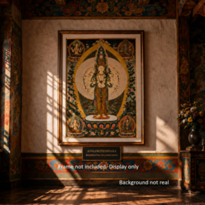 Avalokiteshvara – 24K Gold Detailed Thangka