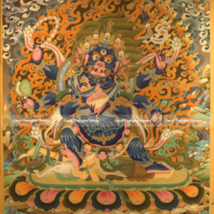 Six-Armed Mahakala – 24K Gold Detailed Thangka