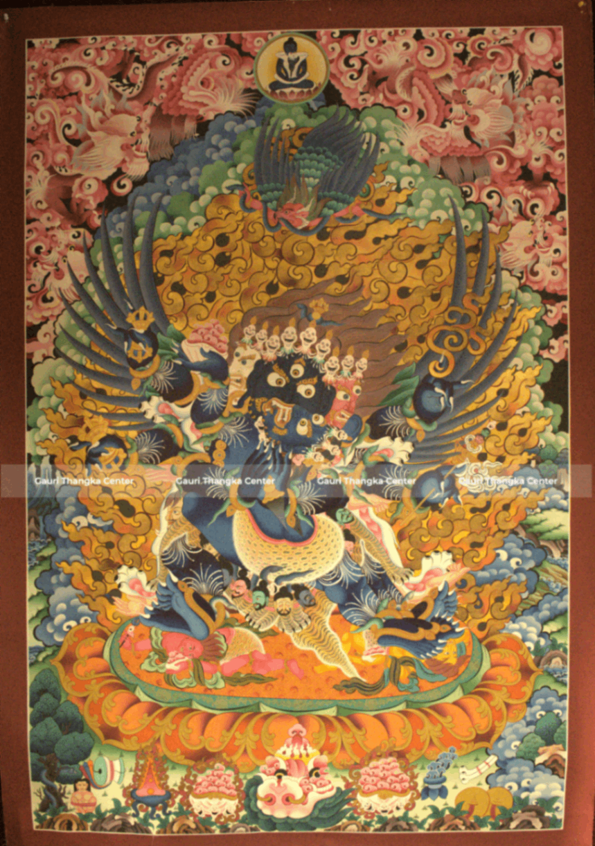 Phurba (Vajrakilaya) – 24K Gold Detailed Thangka