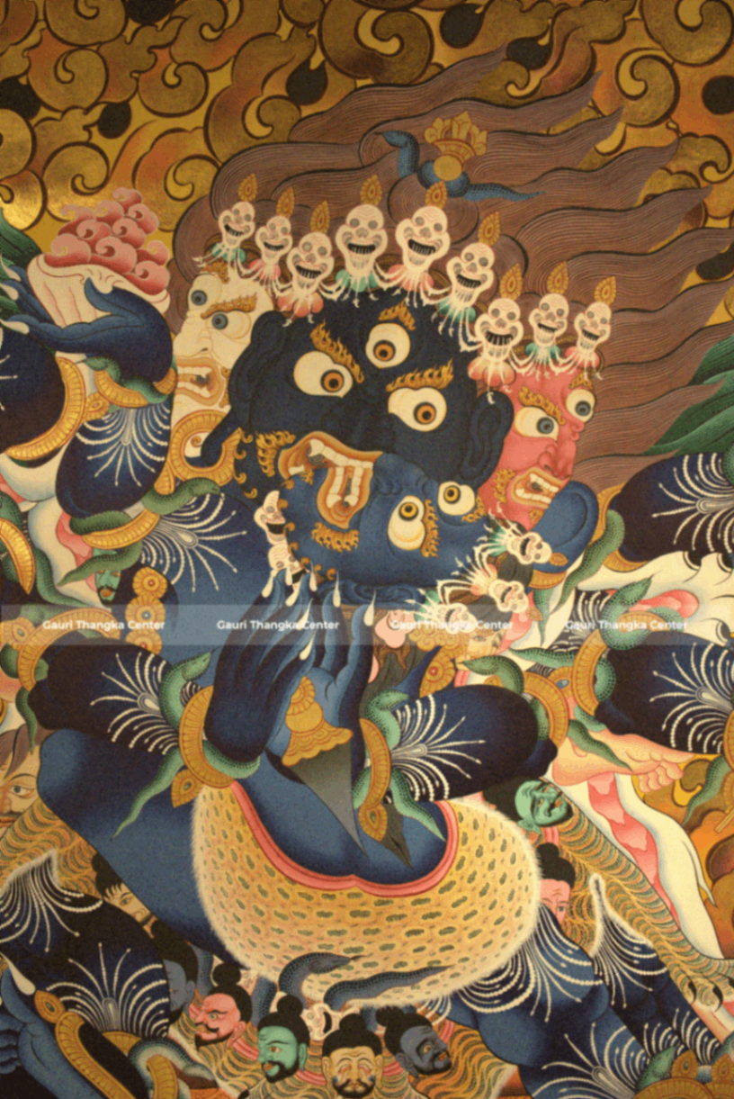 Phurba (Vajrakilaya) – 24K Gold Detailed Thangka - Image 2