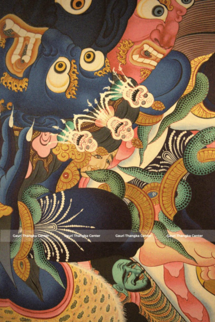 Phurba (Vajrakilaya) – 24K Gold Detailed Thangka - Image 4