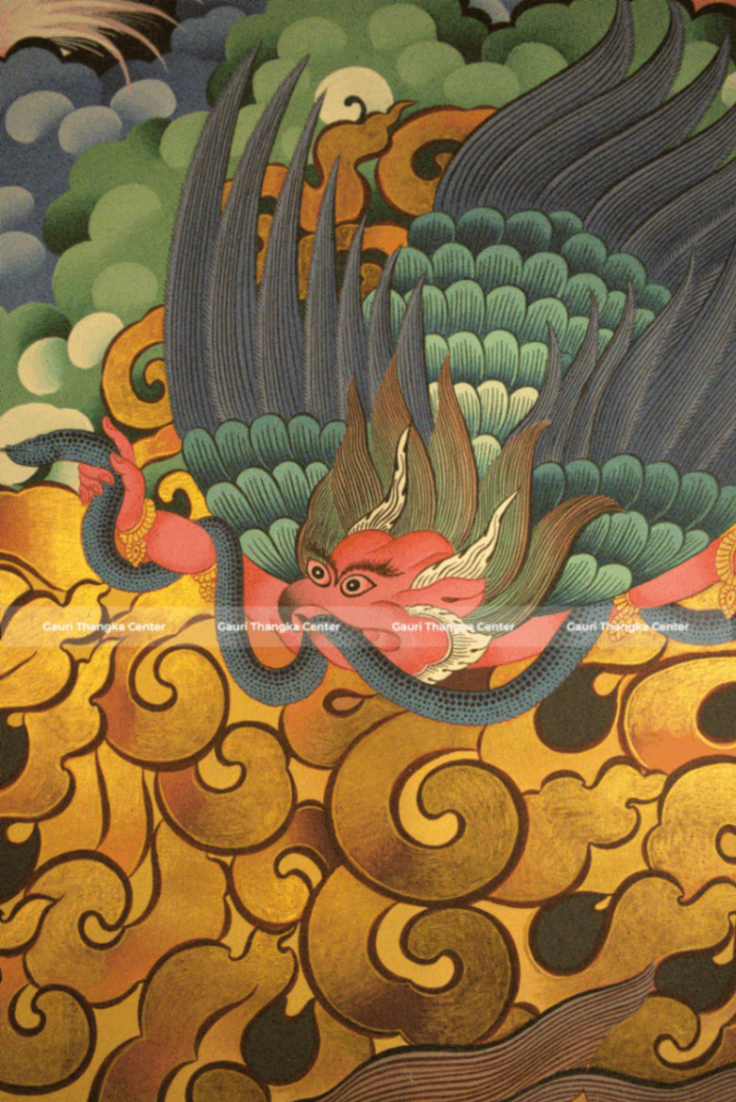 Phurba (Vajrakilaya) – 24K Gold Detailed Thangka - Image 5