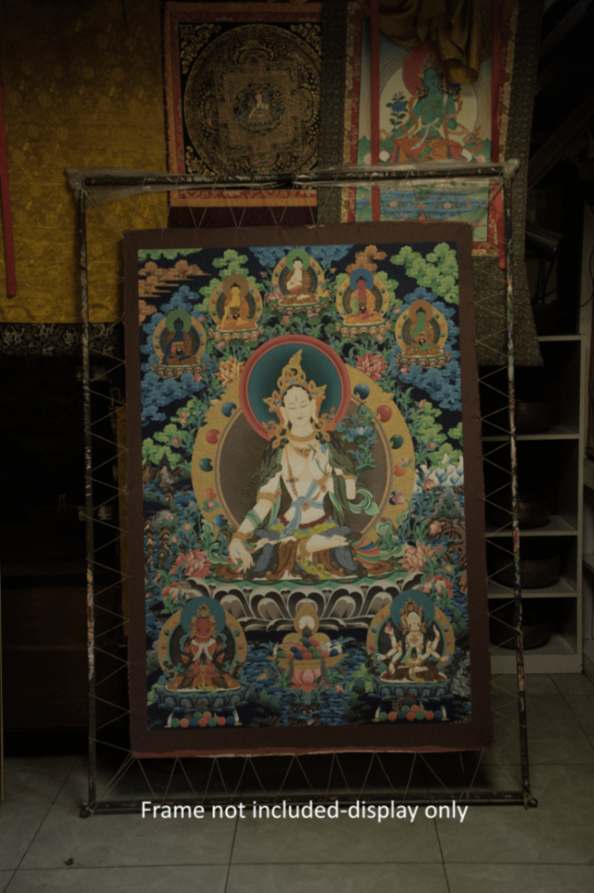 White Tara – 24K Gold Detailed Thangka (Masterpiece, Traditional Tibetan Style)
