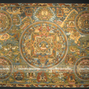 Life of Buddha | Five (Pancha) Mandala – 24K Gold Detailed Thangka ( Traditional Tibetan Style)