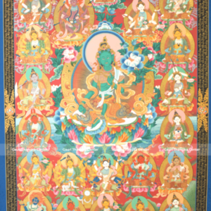21 Tara – 24K Gold Detailed Thangka