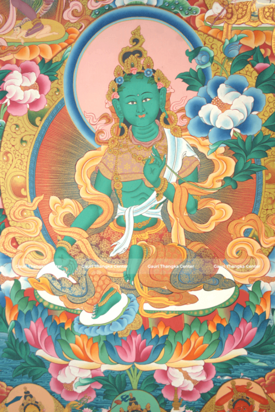 21 Tara – 24K Gold Detailed Thangka - Image 2