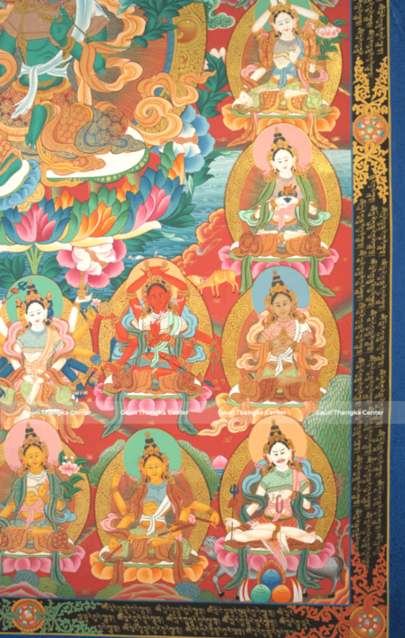 21 Tara – 24K Gold Detailed Thangka - Image 3