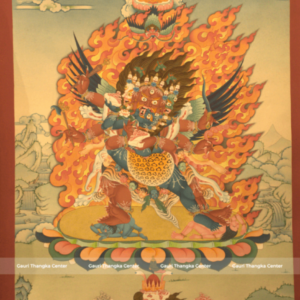 Vajrakilaya (Phurba) – 24K Gold Detailed Thangka