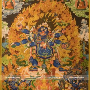 Mahakala – 24K Gold Detailed Thangka (Newari Style)