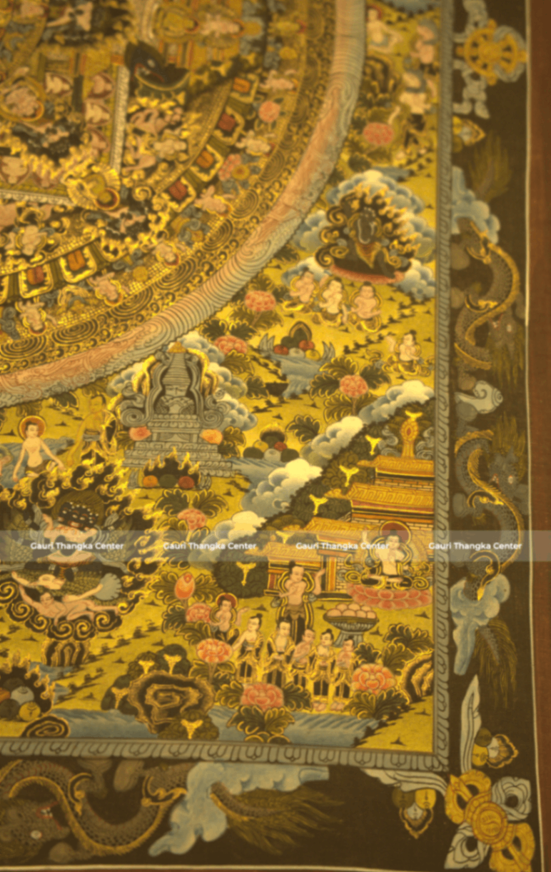 Sacred Mandala Thangka with 24K Gold Detailing - Image 5