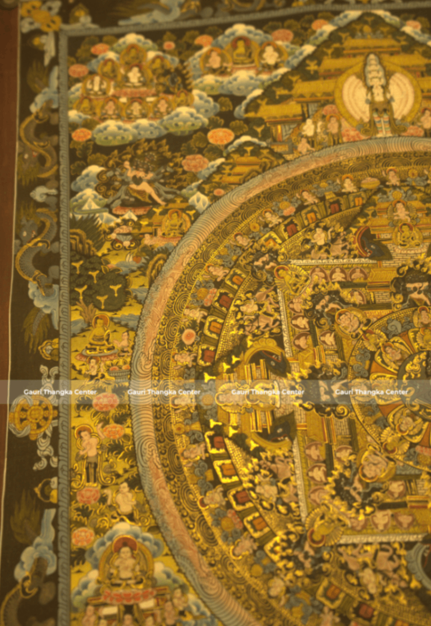 Sacred Mandala Thangka with 24K Gold Detailing - Image 4