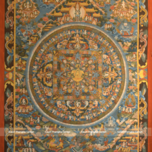 Sacred Mandala Thangka with 24K Gold Detailing