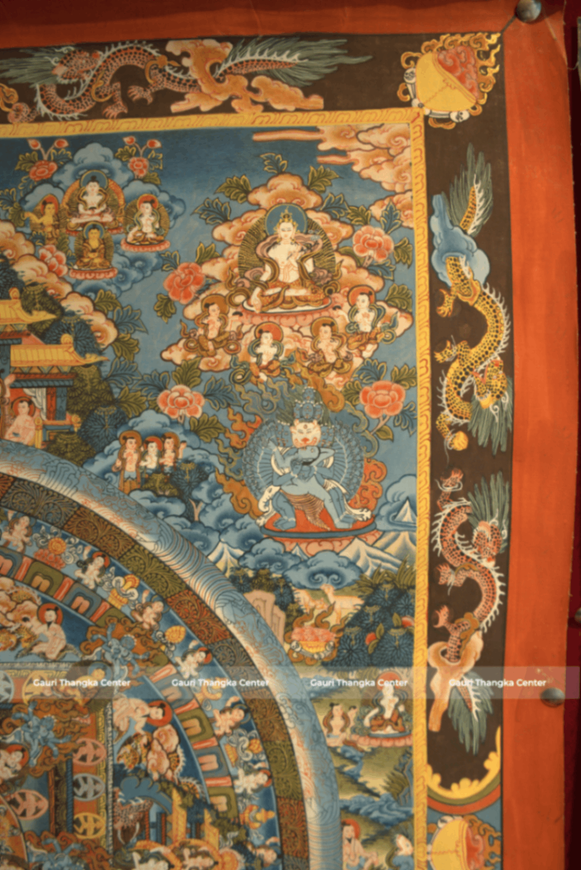 Sacred Mandala Thangka with 24K Gold Detailing - Image 6