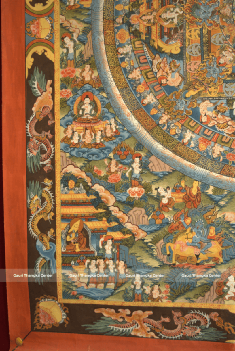 Sacred Mandala Thangka with 24K Gold Detailing - Image 5