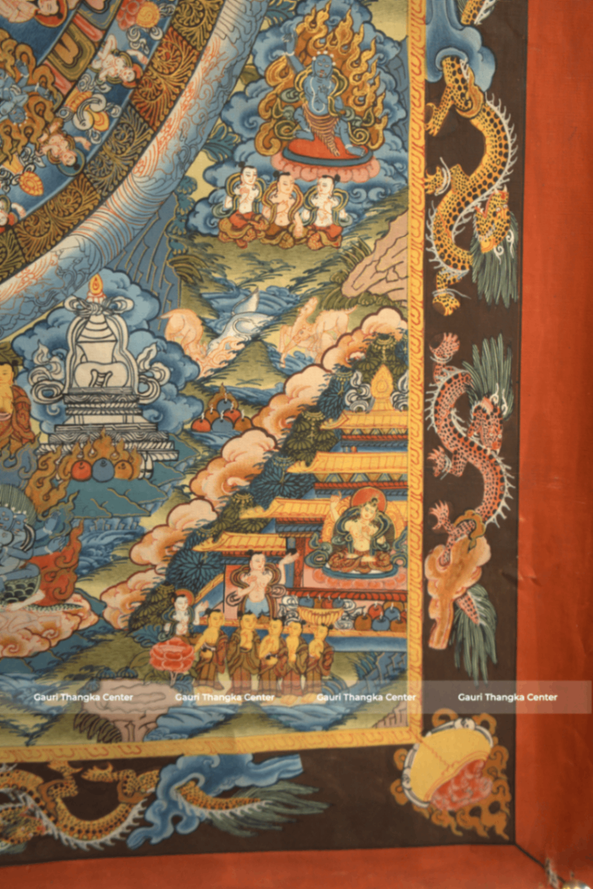 Sacred Mandala Thangka with 24K Gold Detailing - Image 4