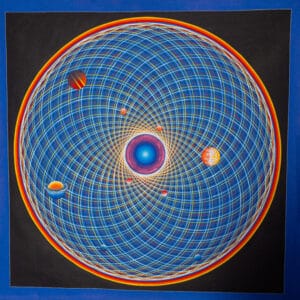 Cosmos Mandala Thangka – Sacred Geometry Universe Art