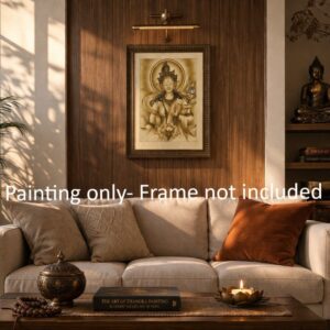 White Tara Thangka – Newari Style Natural Tone Artwork