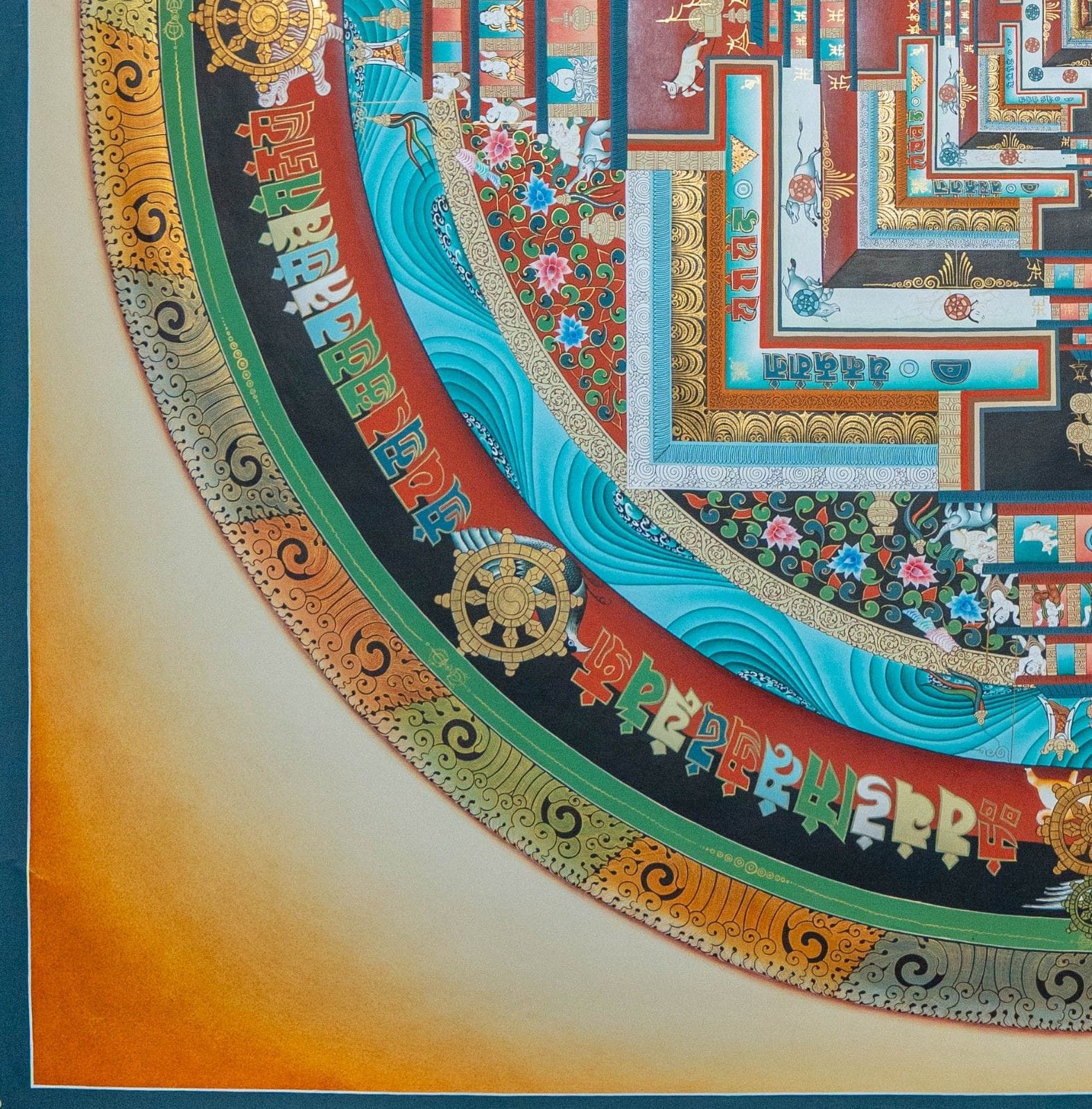Kalachakra Mandala – Museum Quality 24K Gold Masterpiece Thangka - Image 5
