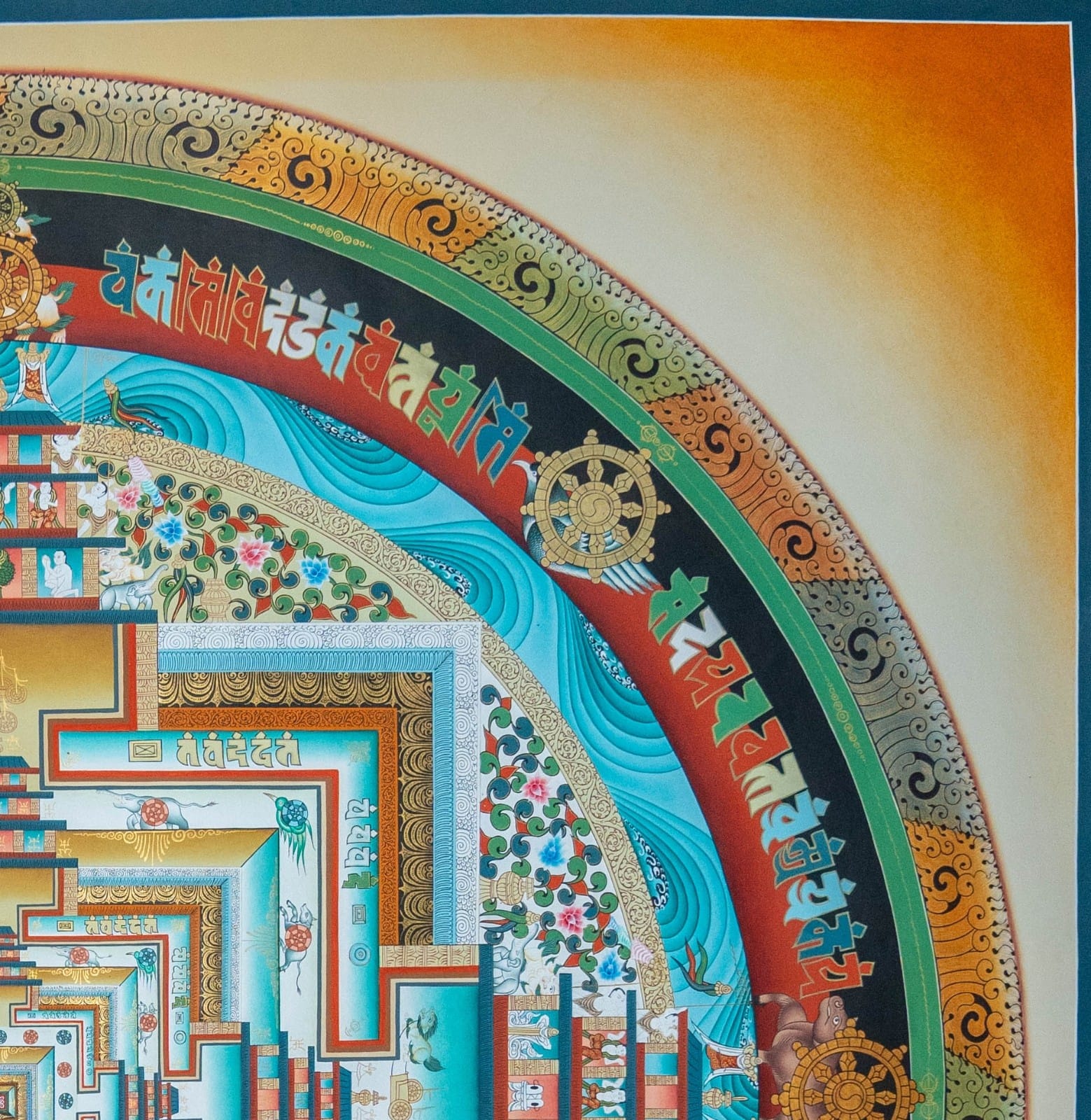 Kalachakra Mandala – Museum Quality 24K Gold Masterpiece Thangka - Image 4
