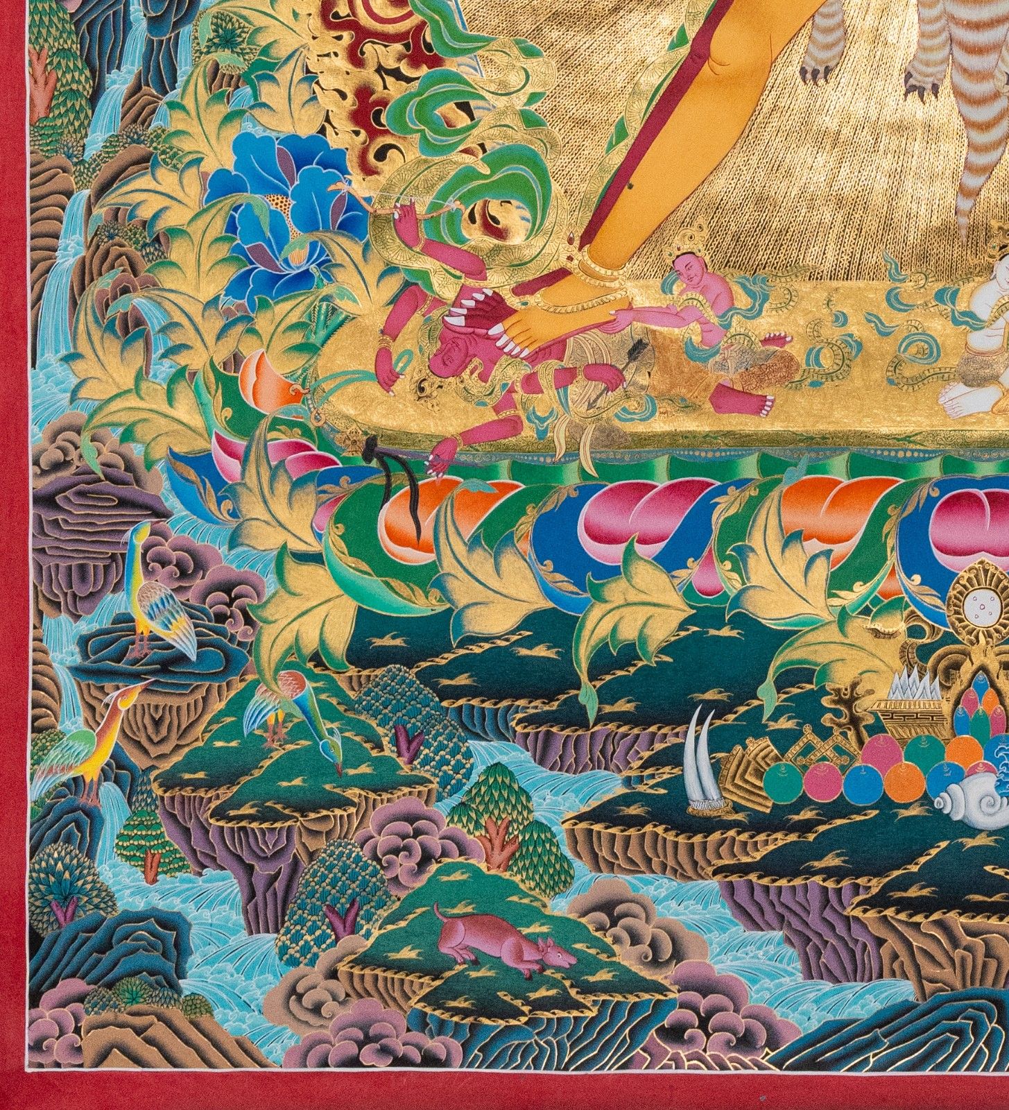 Kalachakra Deity Thangka – 24K Gold Detailed Tibetan Painting - Image 5