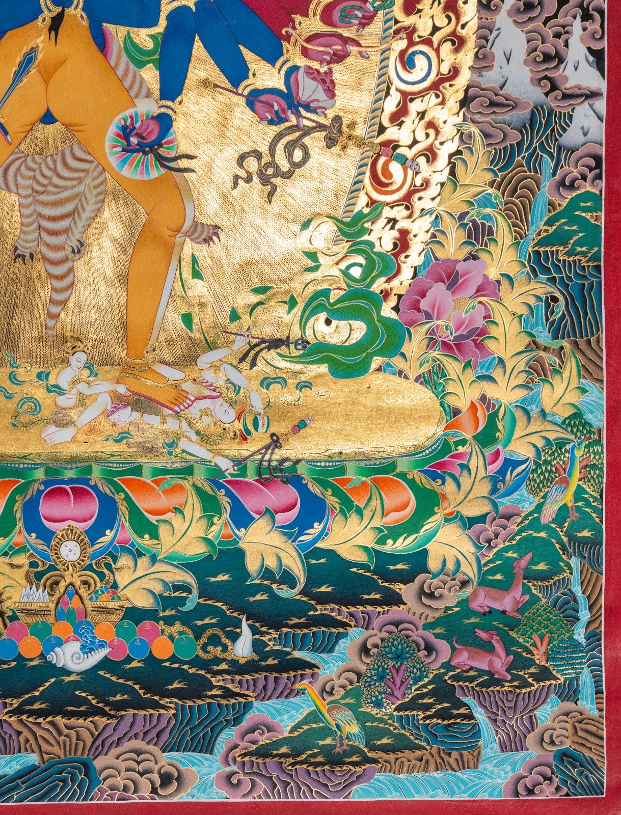 Kalachakra Deity Thangka – 24K Gold Detailed Tibetan Painting - Image 6