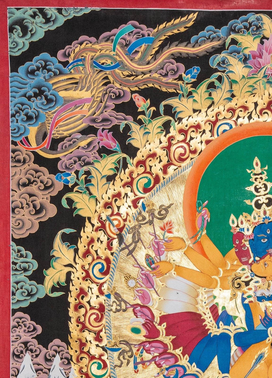 Kalachakra Deity Thangka – 24K Gold Detailed Tibetan Painting - Image 2