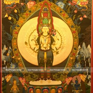 Avalokiteshvara – 24K Gold Detailed Thangka