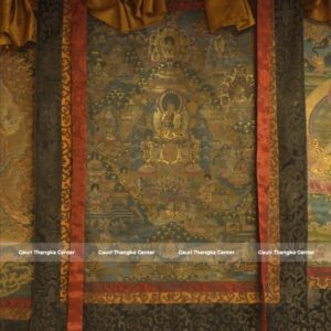Life of Buddha – 24K Gold Detailed Brocade Thangka (Antique Style)