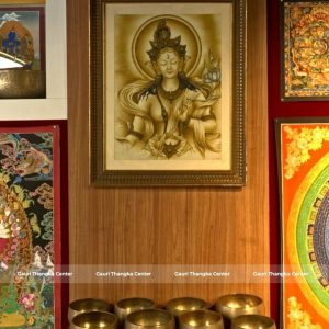 White Tara Thangka – Newari Style Natural Tone Artwork
