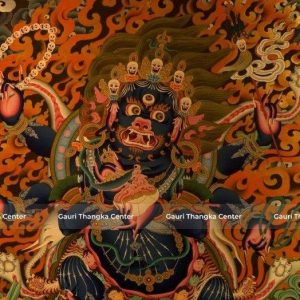 Six-Armed Mahakala – 24K Gold Detailed Thangka