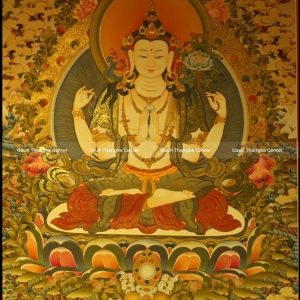 Chenrezig (Avalokiteshvara) – 24K Gold Detailed Thangka