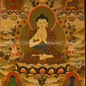 Vairocana Buddha – 24K Gold Detailed Thangka
