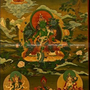 Green Tara – 24K Gold Detailed Thangka