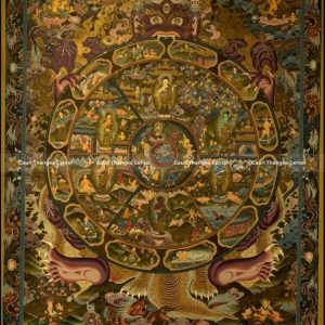 Wheel of Life – 24K Gold Detailed Thangka