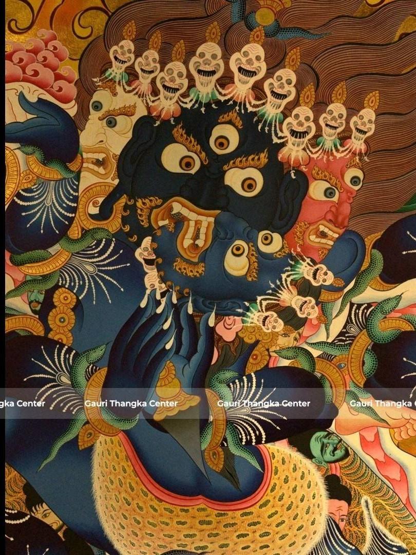 Phurba (Vajrakilaya) – 24K Gold Detailed Thangka - Image 2