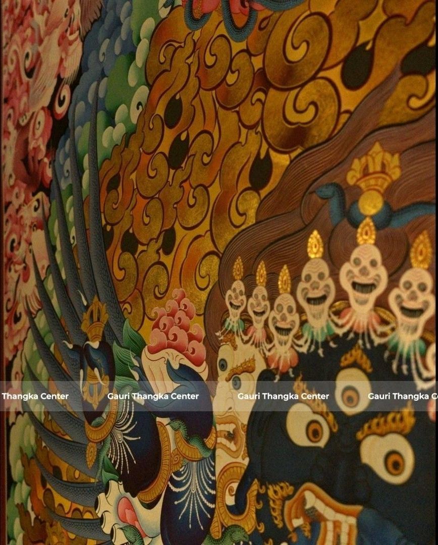 Phurba (Vajrakilaya) – 24K Gold Detailed Thangka - Image 3