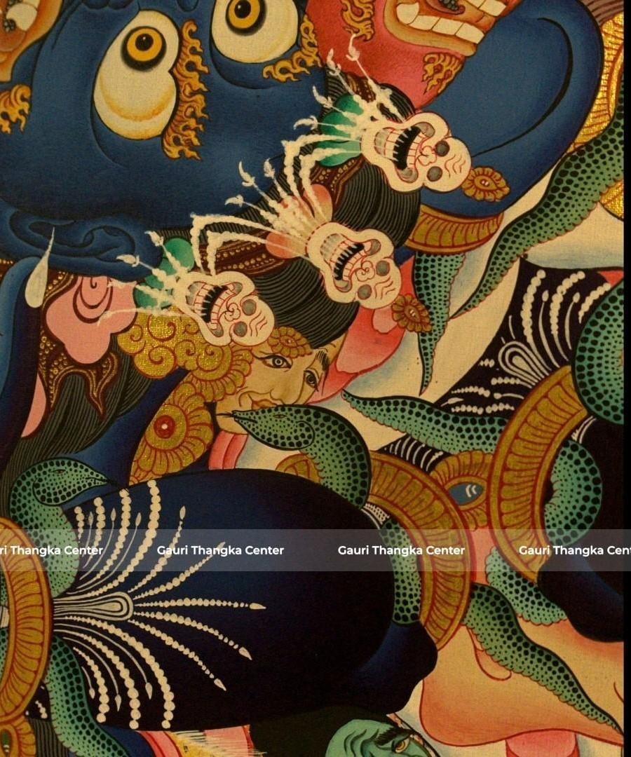 Phurba (Vajrakilaya) – 24K Gold Detailed Thangka - Image 5