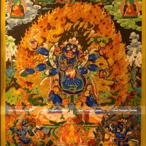 Mahakala – 24K Gold Detailed Thangka (Newari Style)