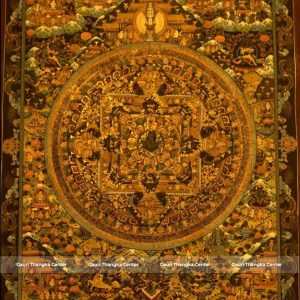 Sacred Mandala Thangka with 24K Gold Detailing