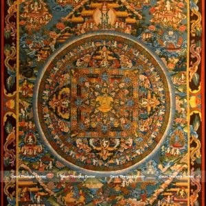 Sacred Mandala Thangka with 24K Gold Detailing