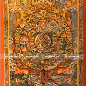 Wheel of Life Thangka with 24K Gold Detailing