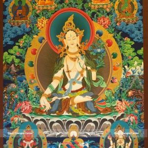 White Tara – 24K Gold Detailed Thangka (Masterpiece, Traditional Tibetan Style)