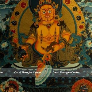 Five (Pancha) Jambhala – 24K Gold Detailed Thangka (Masterpiece, Traditional Tibetan Style)