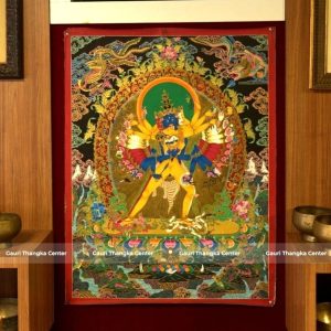 Kalachakra Deity Thangka – 24K Gold Detailed Tibetan Painting