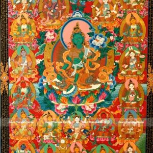 21 Tara – 24K Gold Detailed Thangka