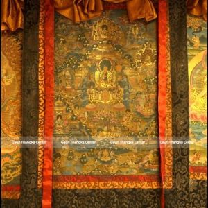 Life of Buddha – 24K Gold Detailed Brocade Thangka (Antique Style)