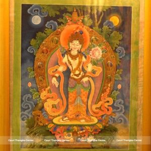 Newari Padmapani Lokeshwor Thangka – Traditional Natural Color Artwork