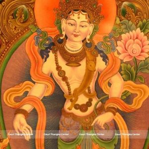 Newari Padmapani Lokeshwor Thangka – Traditional Natural Color Artwork