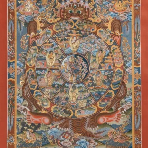 Wheel of Life Thangka with 24K Gold Detailing